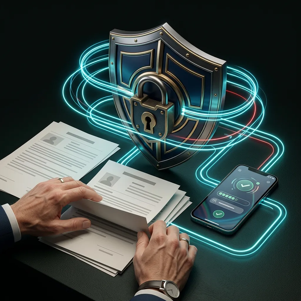 Editorial visual supporting the verification flow